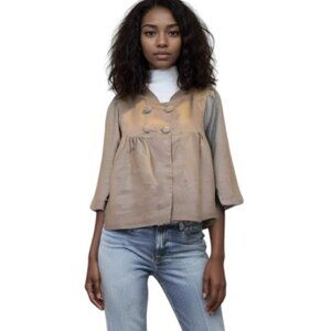 Sugarlips Old Fashioned Classic Suede Like Brown Swing Jacket Size M